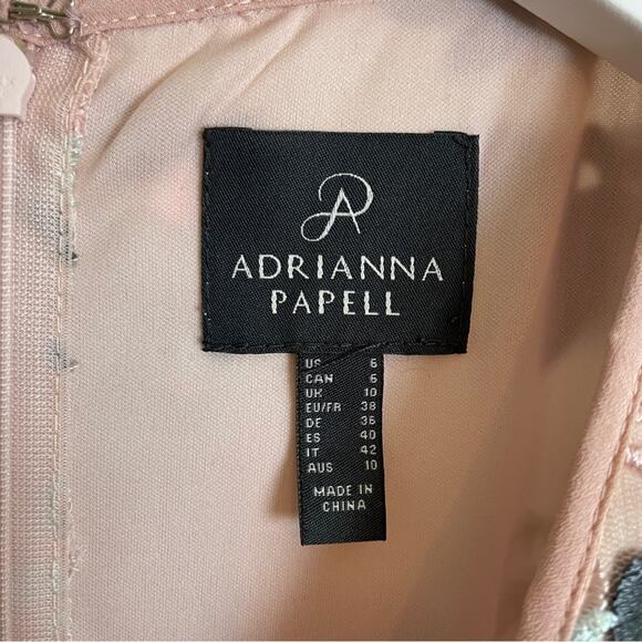 Adrianna Papell Abigail Embroidered Mesh S/S Dress NWT - Picture 9 of 11